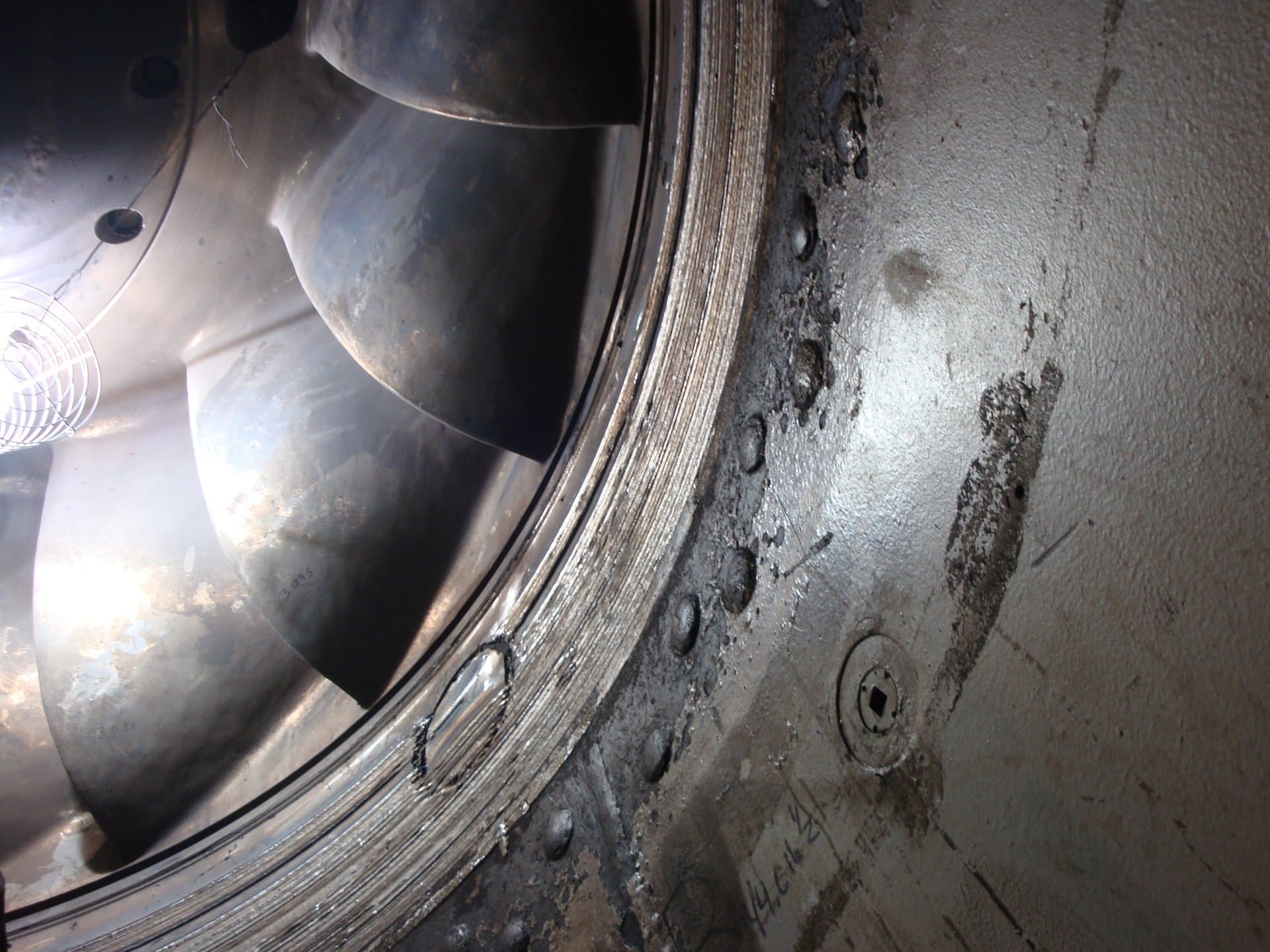 Crack repair work on a hydro stay vane.